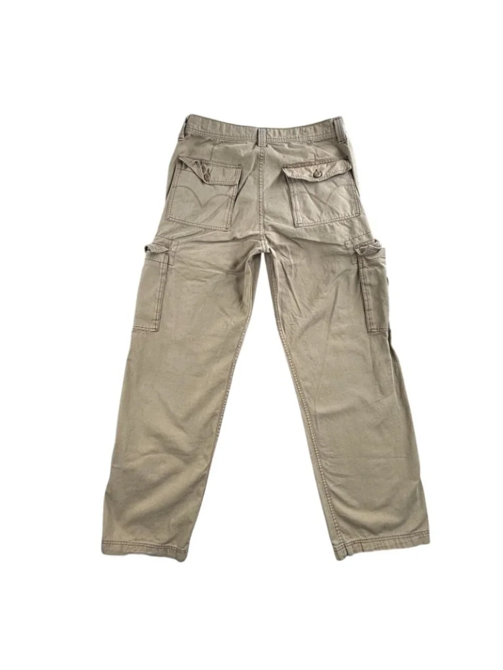 Vintage 701 Levis Cargo Pants Mens 34x34 Beige Loose Straight Relaxed Workwear